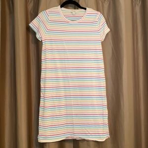 J. Crew Rainbow T Shirt Dress Size S